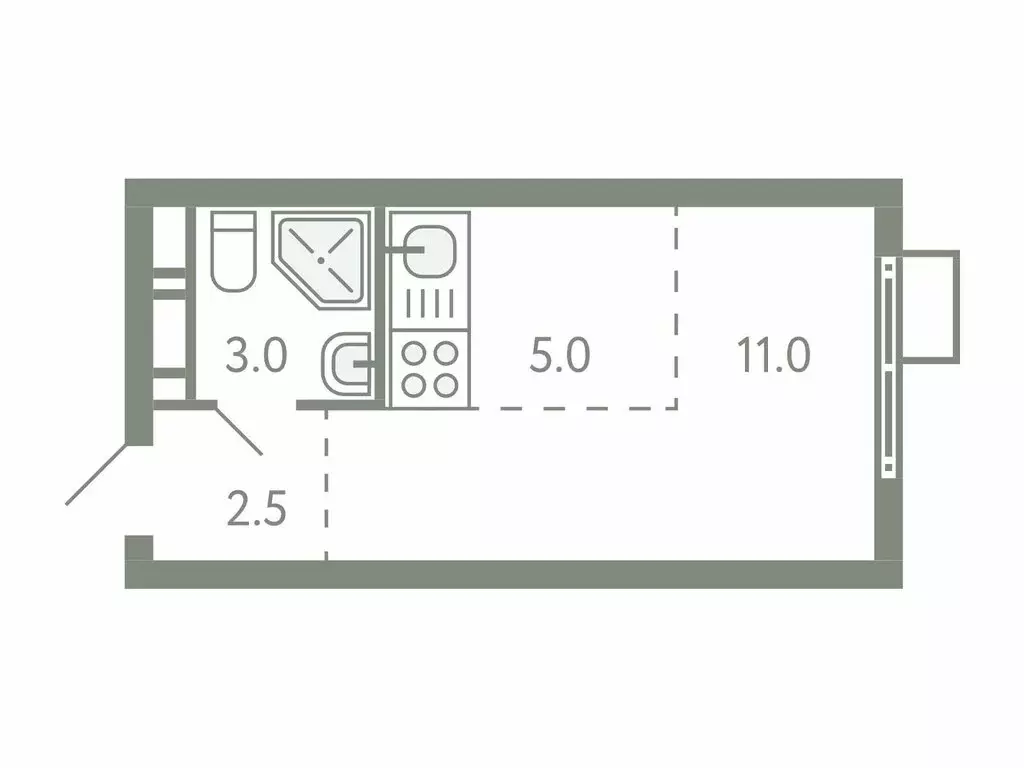 Квартира-студия: Молоково, жилой комплекс Ново-Молоково, 13 (21 м) - Фото 1