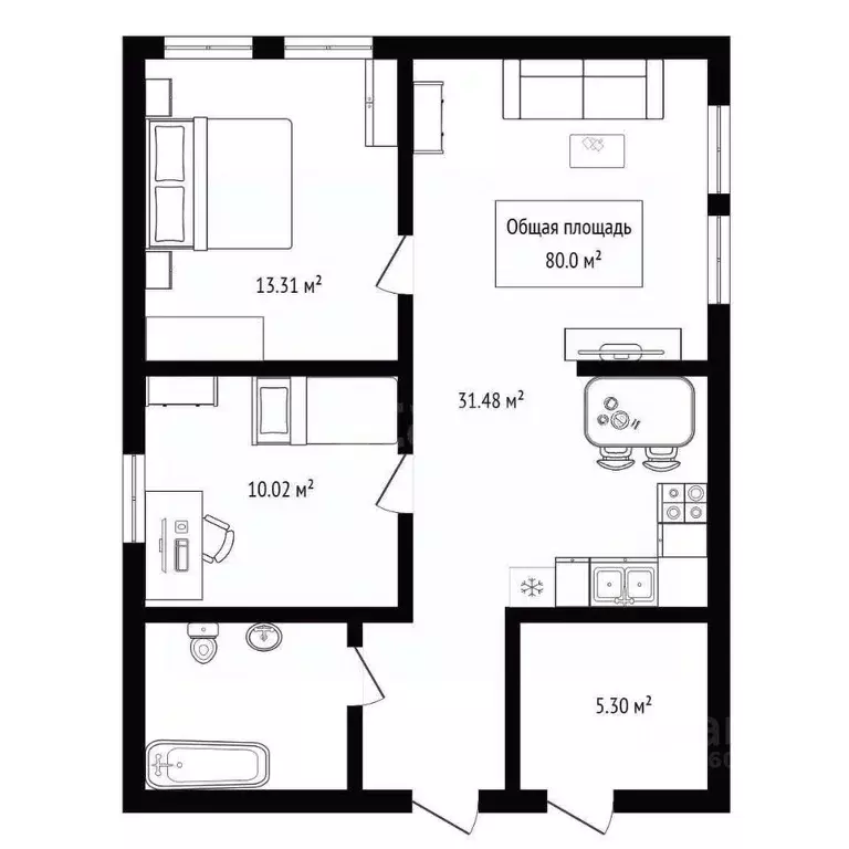 Дом в Алтай, Майминский район, с. Майма Советская ул., 113 (80 м) - Фото 2