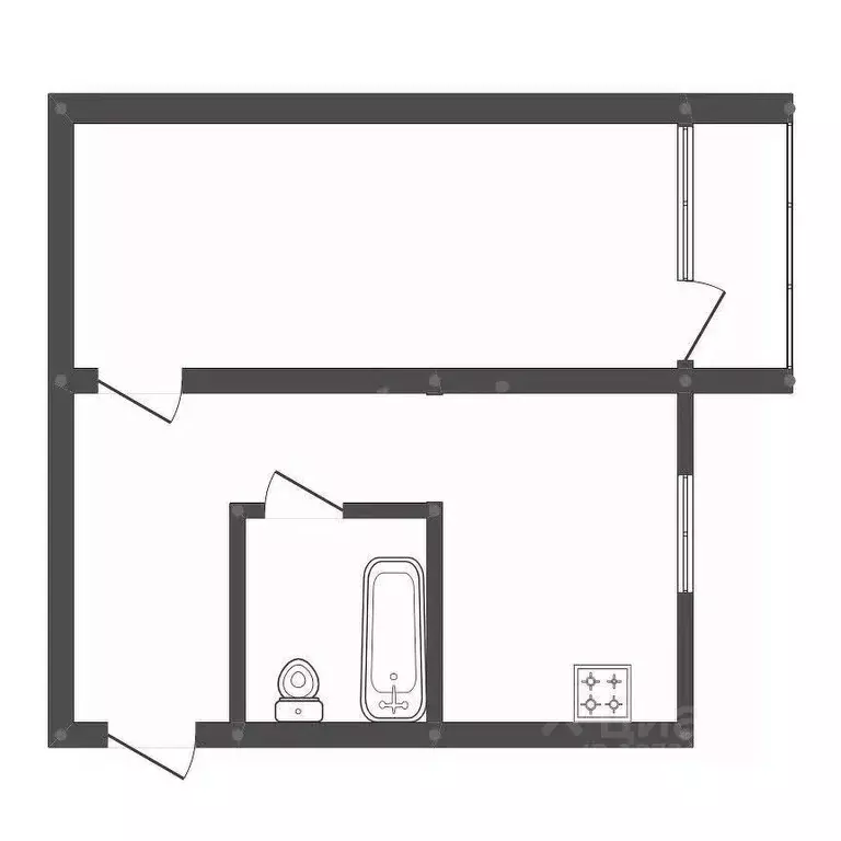 1-к кв. Амурская область, Белогорск 9 Мая ул., 210А (30.6 м) - Фото 2