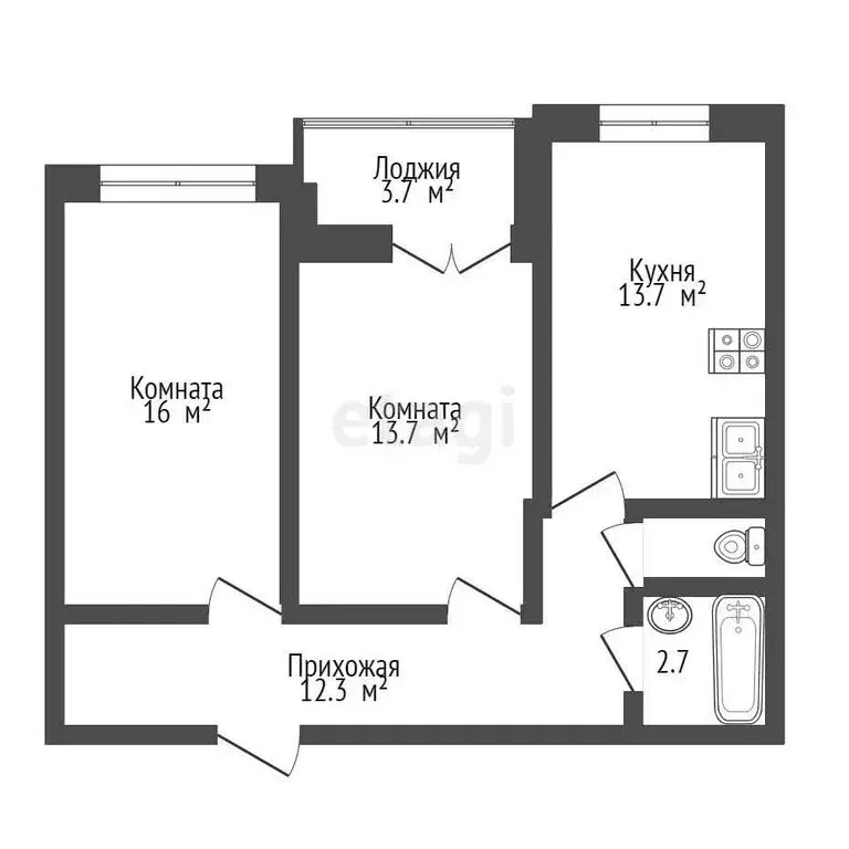 2-комнатная квартира: Тольятти, проспект Степана Разина, 16В (64.6 м) - Фото 0