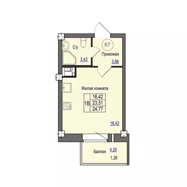 1-к кв. Псковская область, Псковский район, Завеличенская волость, д. ... - Фото 1