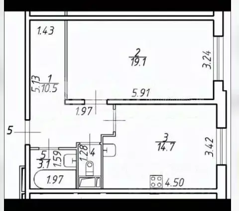1-к кв. Санкт-Петербург Зеленогорская ул., 7 (48.7 м) - Фото 2