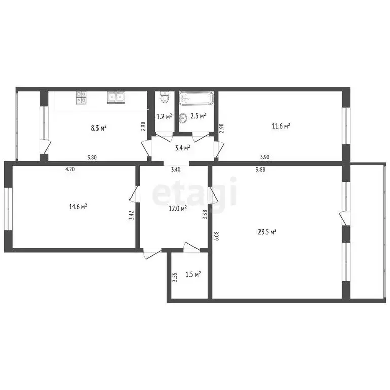 4-комнатная квартира: Альметьевск, улица Тимирязева, 18 (90 м) - Фото 1
