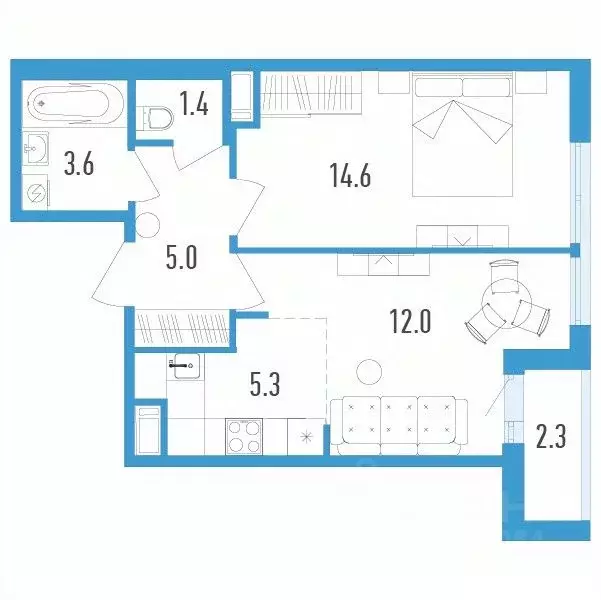 2-к кв. Санкт-Петербург пос. Шушары, просп. Старорусский, 3к1 (43.1 м) - Фото 1