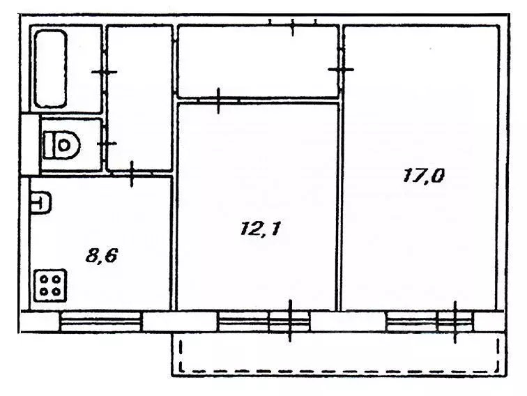 2-к кв. Челябинская область, Челябинск ул. Агалакова, 40 (50.0 м) - Фото 2