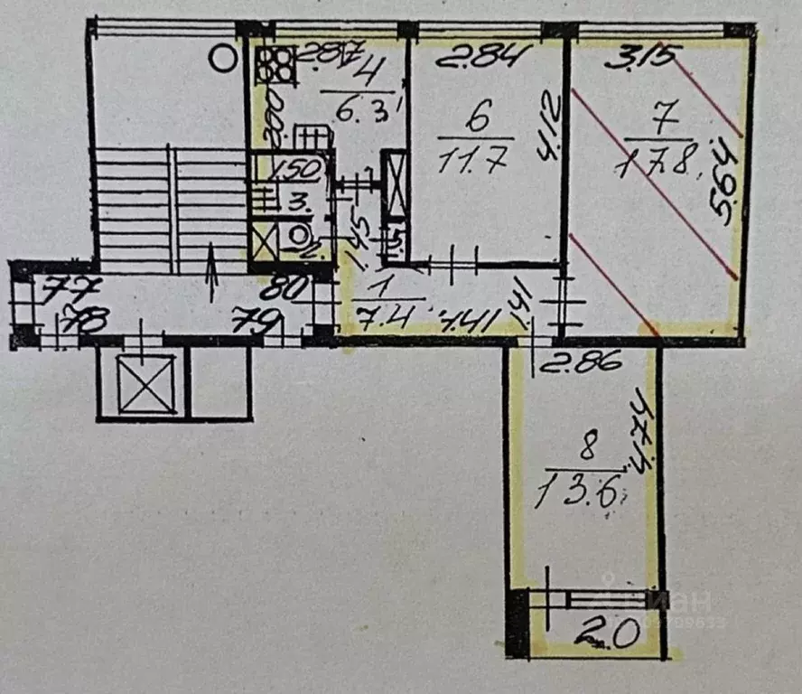 Комната Санкт-Петербург ул. Генерала Симоняка, 4К1 (17.8 м) - Фото 1