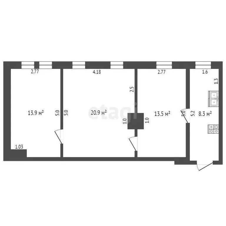 2-комнатная квартира: Самара, Ленинская улица, 175 (56 м) - Фото 1