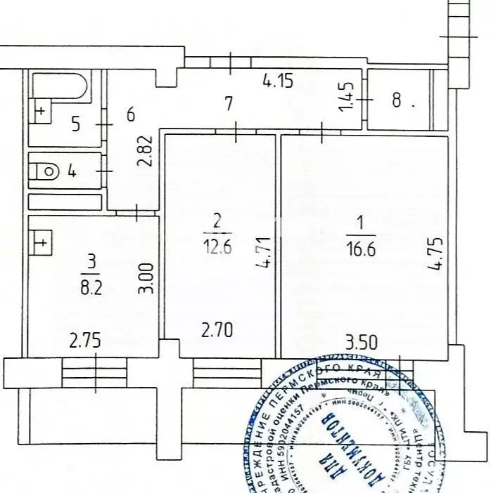 2-к кв. Пермский край, Пермь ул. Мира, 78а (54.5 м) - Фото 1