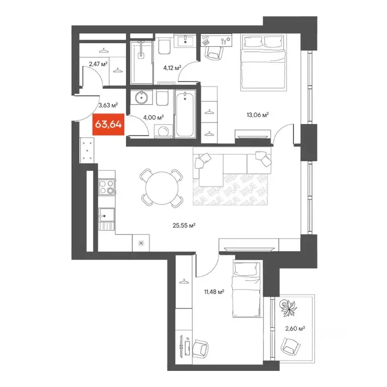 2-к кв. Новосибирская область, Новосибирск Академгородок мкр, ул. ... - Фото 1