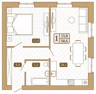 1-к кв. Московская область, Сергиев Посад Белый город жилой комплекс ... - Фото 1