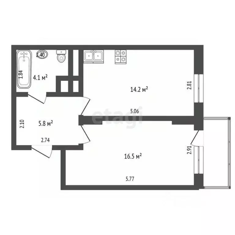 1-к кв. Московская область, Видное бул. Зеленые аллеи, 17 (40.6 м) - Фото 1