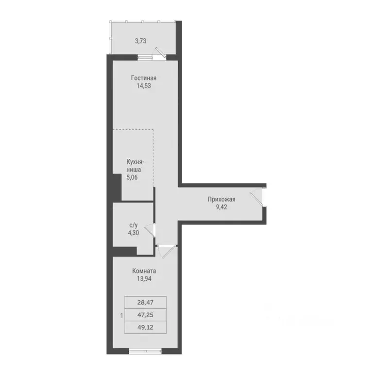 1-к кв. Ханты-Мансийский АО, Сургут 51-й мкр, Сити Парк жилой комплекс ... - Фото 1