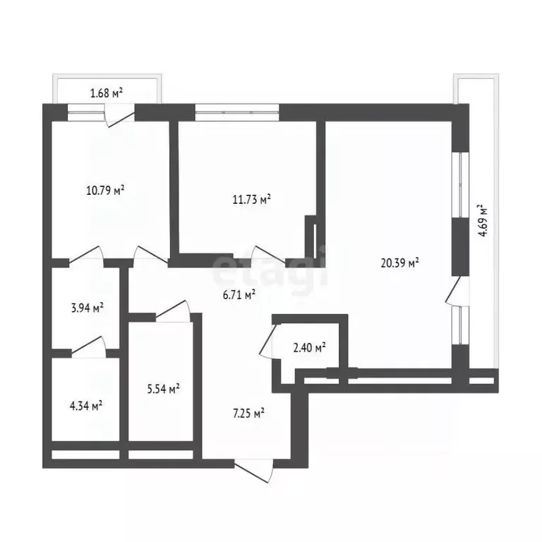 2-к кв. Тюменская область, Тюмень Тарманы мкр, ул. Малышева, 31к1 ... - Фото 2