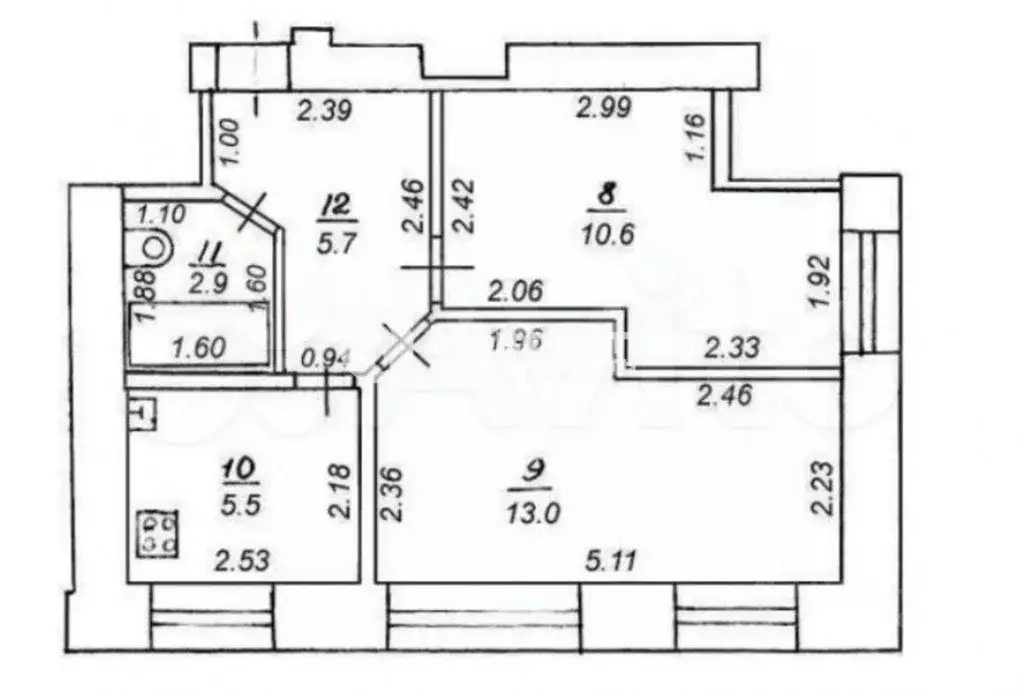 2-к кв. Кировская область, Киров ул. Красина, 43 (37.7 м) - Фото 1