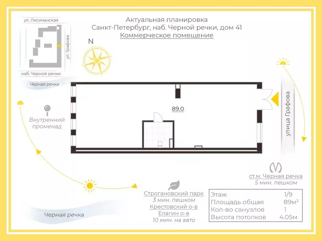 Помещение свободного назначения в Санкт-Петербург наб. Черной речки, ... - Фото 2
