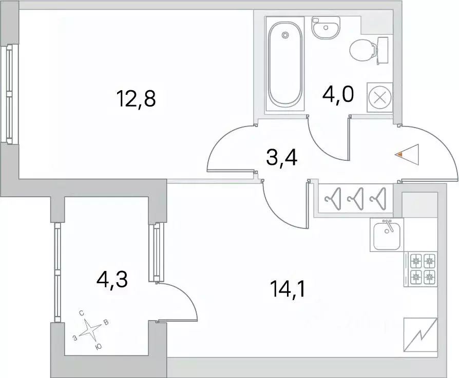 1-к кв. Санкт-Петербург пос. Шушары, ЮгТаун жилой комплекс (36.45 м) - Фото 0