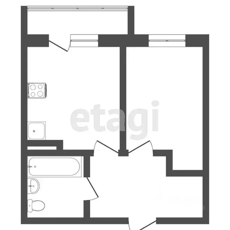 1-к кв. Тюменская область, Тюмень ул. Дмитрия Менделеева, 2к2 (34.5 м) - Фото 0