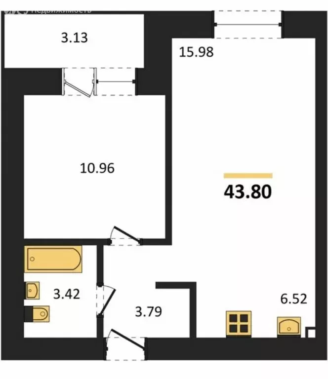 1-комнатная квартира: Засечное, улица Натальи Лавровой, 20 (43.15 м) - Фото 0