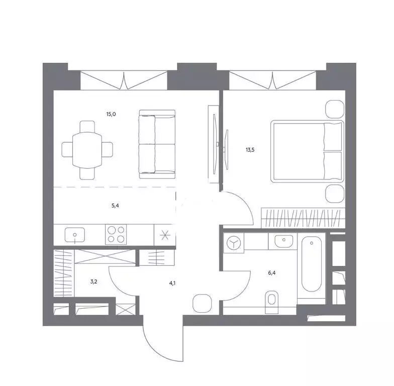 1-комнатная квартира: Москва, Космодамианская набережная, 4/22кВ (47.6 ... - Фото 1