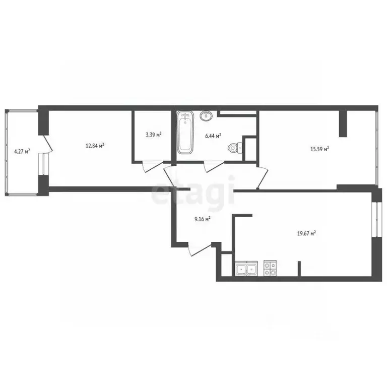 2-к кв. Санкт-Петербург Черниговская ул., 17 (66.6 м) - Фото 2