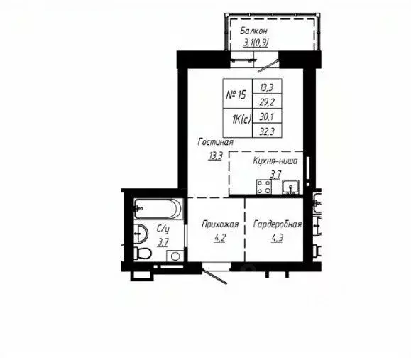 Студия Алтайский край, Барнаул ул. Чернышевского, 192А (30.0 м) - Фото 1