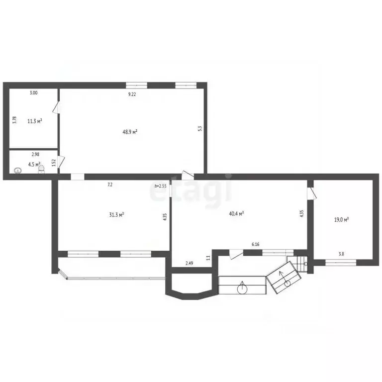 Торговая площадь в Мордовия, Саранск ул. Полежаева, 157 (155 м) - Фото 2