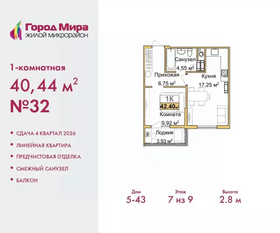 1-к кв. Крым, Симферополь ул. Батурина (40.44 м) - Фото 0
