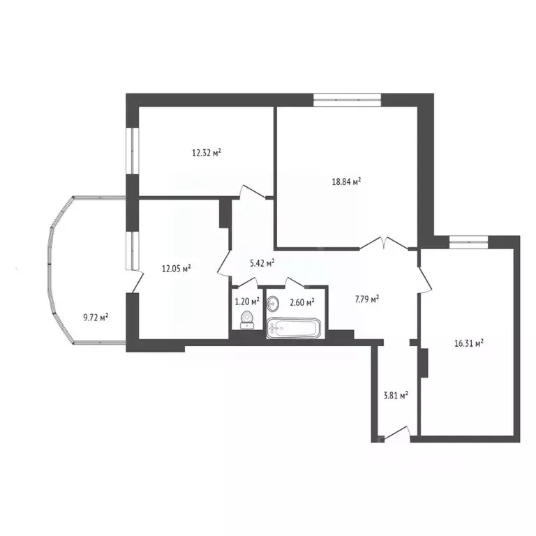 3-к кв. Красноярский край, Красноярск просп. 60 лет Образования СССР, ... - Фото 2