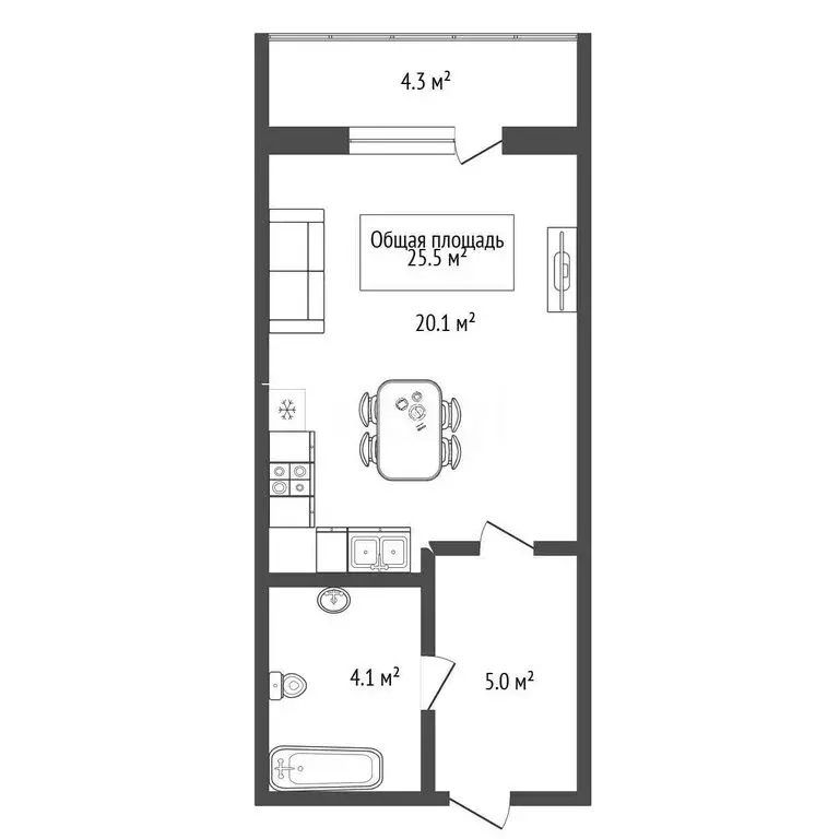 Квартира-студия: Новосибирск, Красный проспект, 220 (29.2 м) - Фото 0