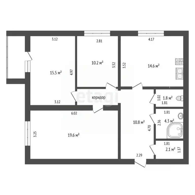3-к кв. Тамбовская область, Тамбов ул. Чичерина, 30Б (82.5 м) - Фото 1