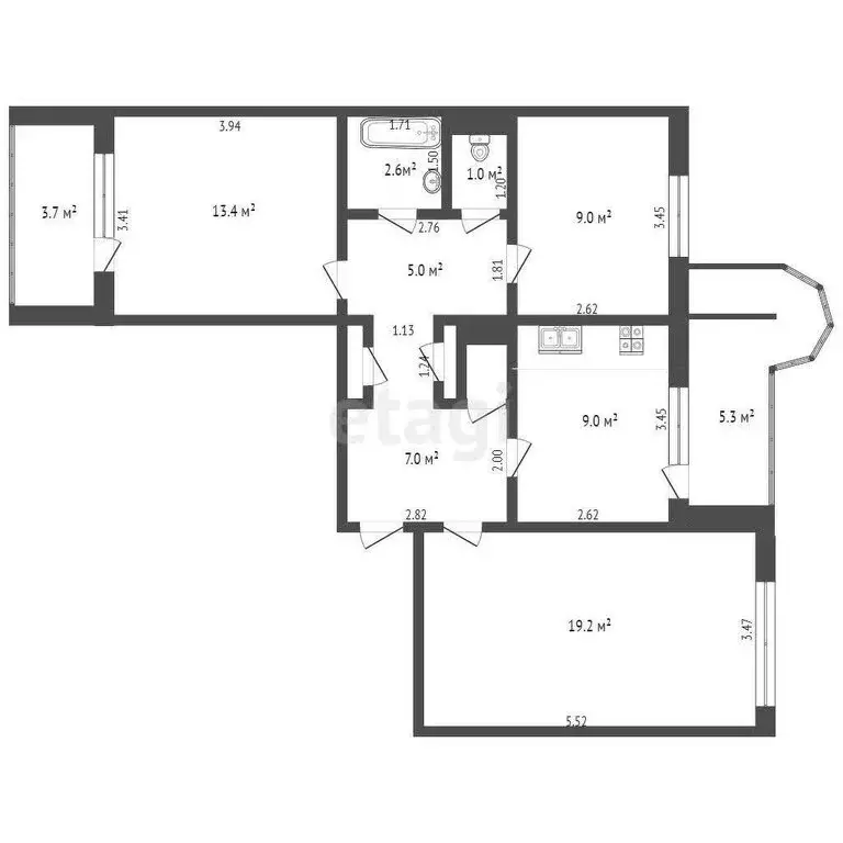 3-комнатная квартира: Самара, Ново-Вокзальная улица, 263 (68 м) - Фото 0