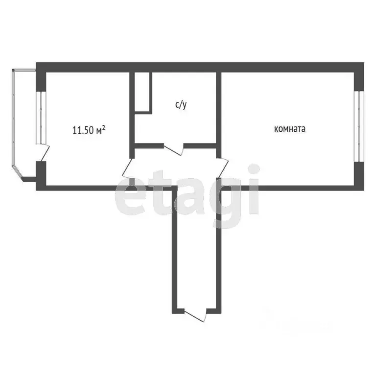 1-к кв. Тюменская область, Тюмень ул. Федюнинского, 56 (47.5 м) - Фото 2