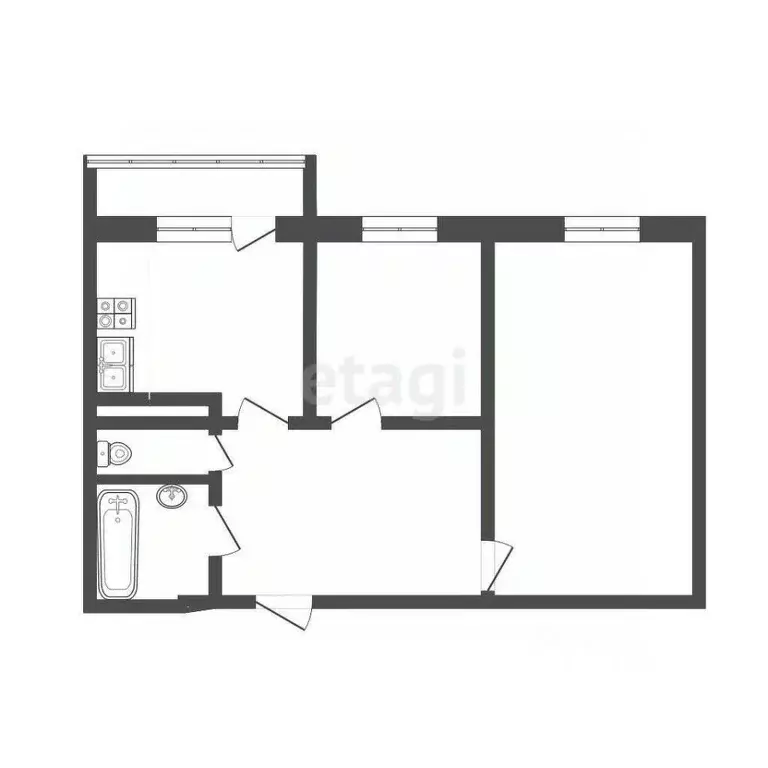 2-к кв. Псковская область, Псков Юбилейная ул., 30А (62.5 м) - Фото 1