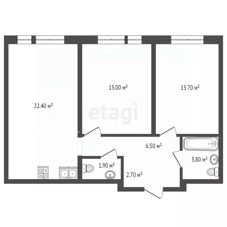 2-к кв. Московская область, Химки Совхозная ул., 15 (64.7 м) - Фото 1