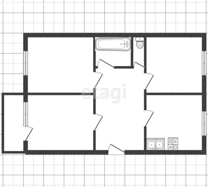 3-комнатная квартира: Челябинская область, Саткинский муниципальный ... - Фото 1