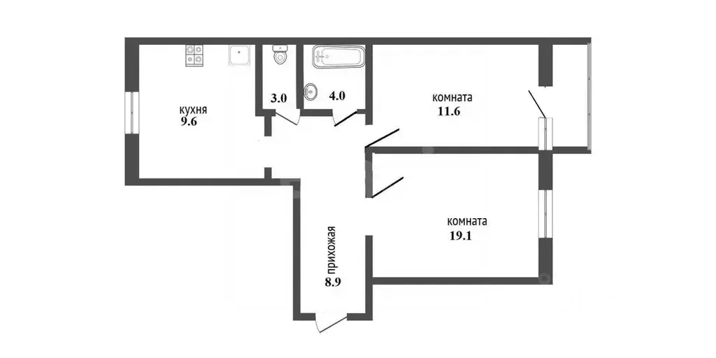 2-к кв. Воронежская область, Воронеж ул. 9 Января, 241/1 (53.0 м) - Фото 1