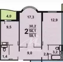 2-к кв. Москва Симферопольский бул., 24К7 (55.6 м) - Фото 2