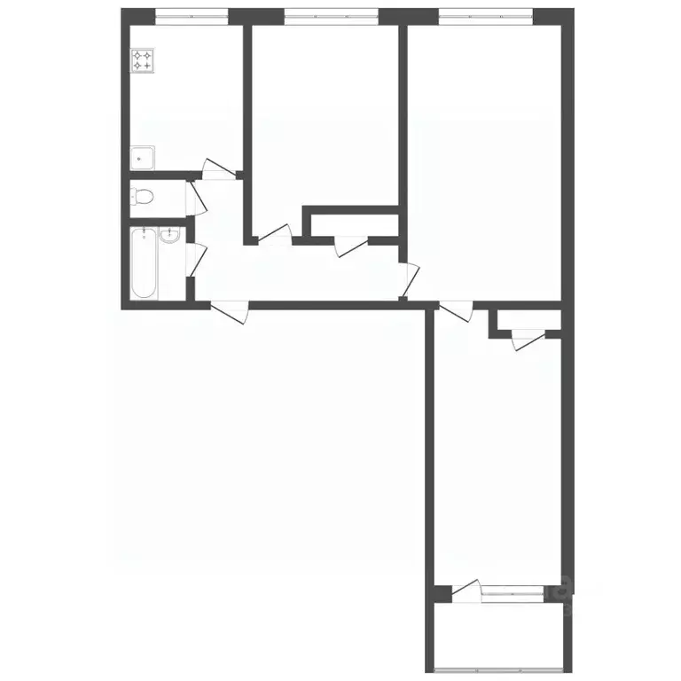 3-к кв. Тюменская область, Тюмень ул. Самарцева, 34 (61.1 м) - Фото 2