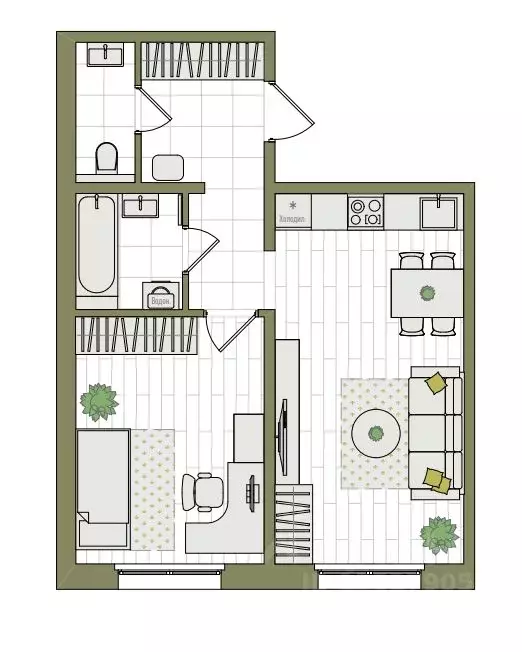 2-к кв. Кировская область, Киров ул. Чистопрудненская, 13А (45.2 м) - Фото 1