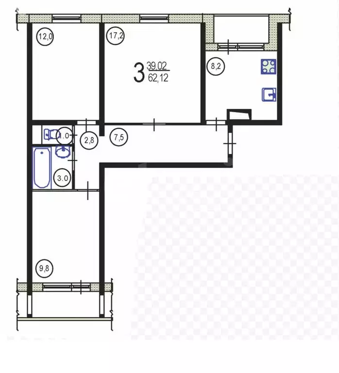 3-комнатная квартира: Тула, Городской переулок, 17 (67.4 м) - Фото 1