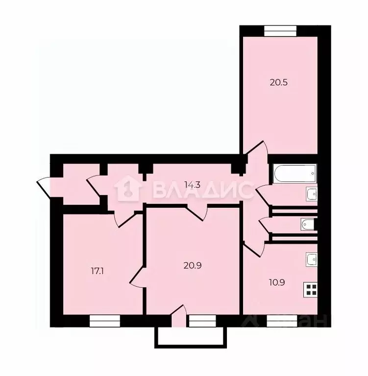 3-к кв. Москва Новопесчаная ул., 23к1 (89.1 м) - Фото 2
