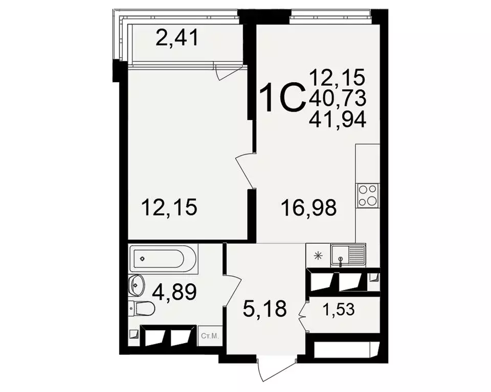 1-комнатная квартира: Рязань, улица 6-я Линия, 27 (41.94 м) - Фото 0