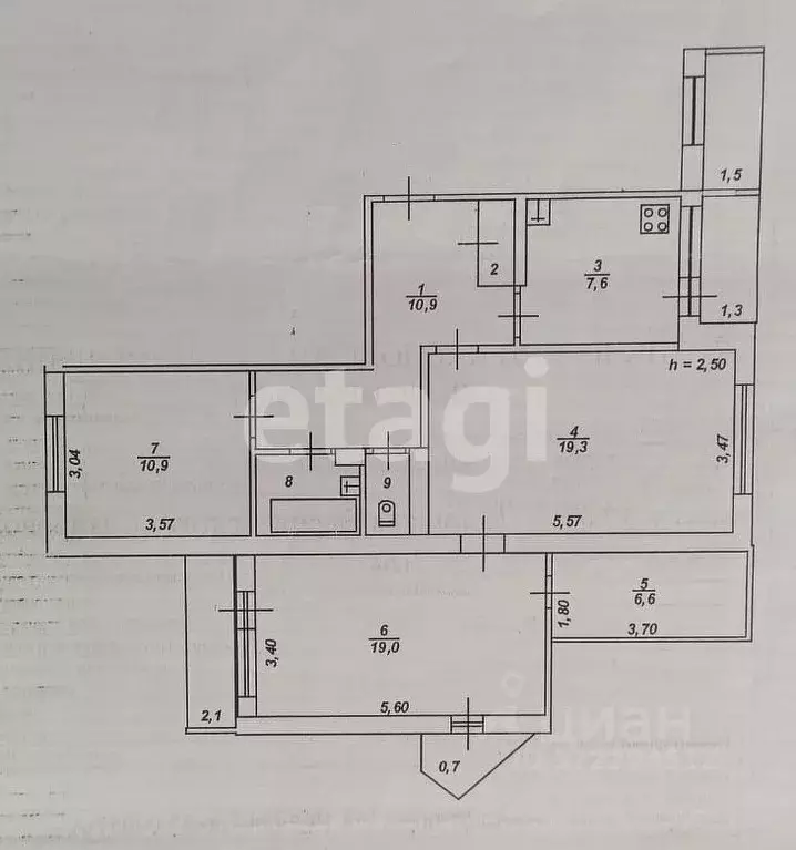 3-к кв. Тверская область, Тверь ул. Маршала Василевского, 27 (78.8 м) - Фото 2