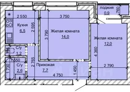 2-к кв. Алтайский край, Барнаул ул. Анатолия (44.9 м) - Фото 0