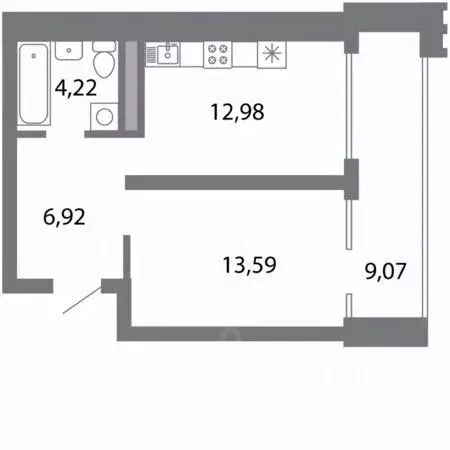 1-к кв. Рязанская область, Рязань Солотча р-н, 10В (47.0 м) - Фото 2