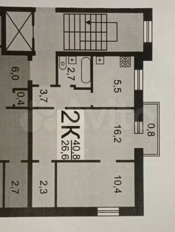 2-к. квартира, 41 м, 4/7 эт. - Фото 0