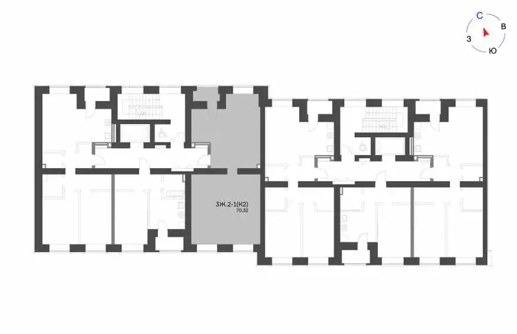3-комнатная квартира: Нижнекамск, 15-й микрорайон, ЖК Калина (70.32 м) - Фото 1