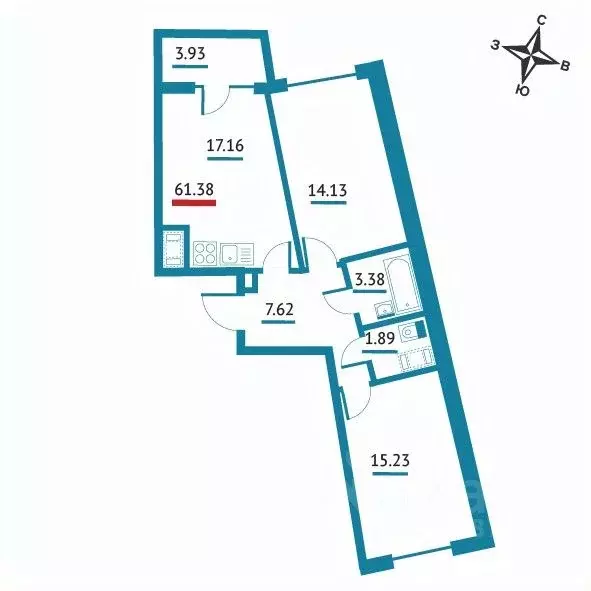 2-к кв. Ленинградская область, Мурино Всеволожский район, Левитан ... - Фото 1