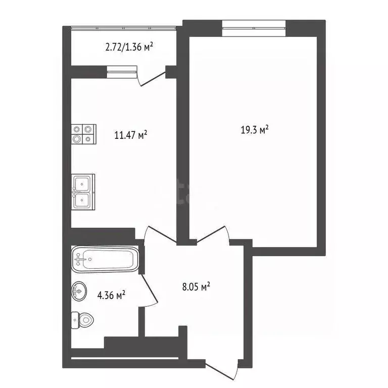 1-к кв. Самарская область, Самара Пролетарская ул., 150 (44.0 м) - Фото 2