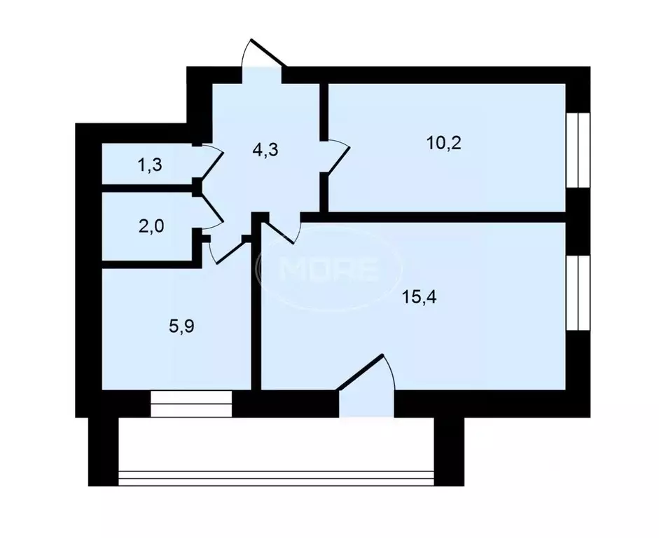 2-к кв. Калининградская область, Калининград ул. Гайдара, 1 (40.1 м) - Фото 1